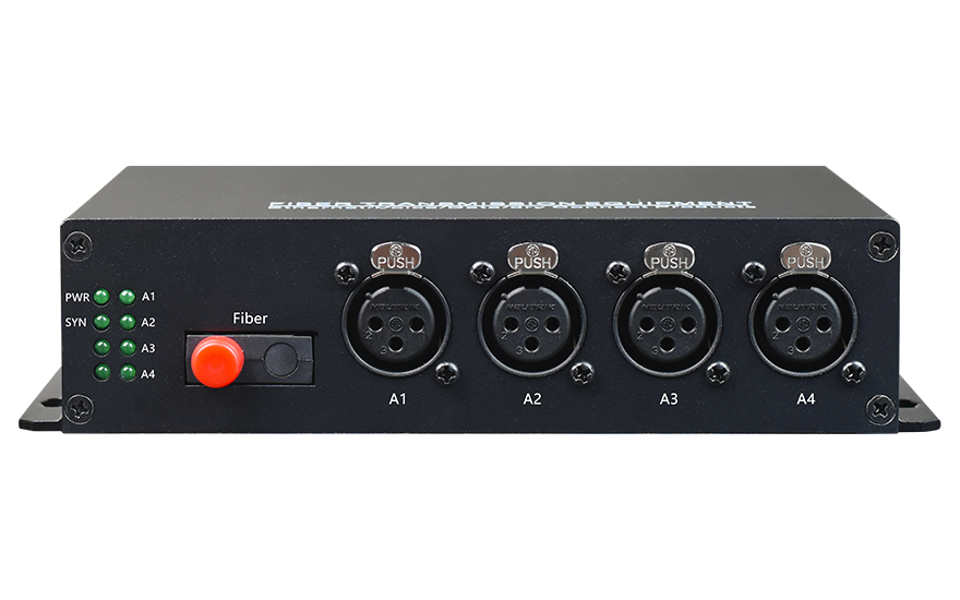 4 channel XLR broadcast audio Fiber Mux