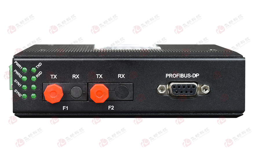 飛暢科技-工業(yè)軌式 環(huán)網(wǎng)型1路Profibus-DP光端機 點(diǎn)對點(diǎn)光貓