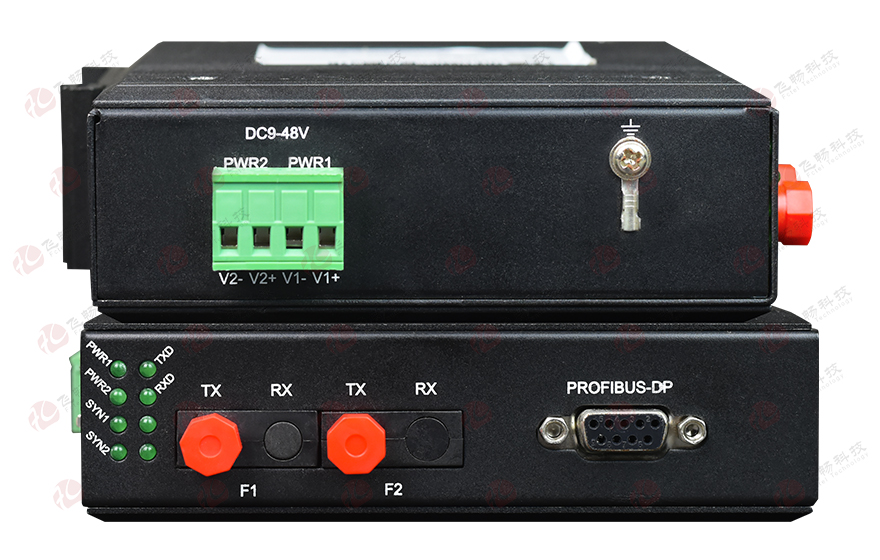 飛暢科技-工業(yè)軌式 環(huán)網(wǎng)型1路Profibus-DP光端機 點(diǎn)對點(diǎn)光貓
